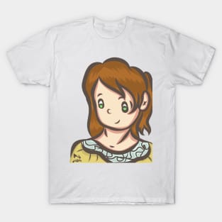 Cute redhead doodle transparent background T-Shirt